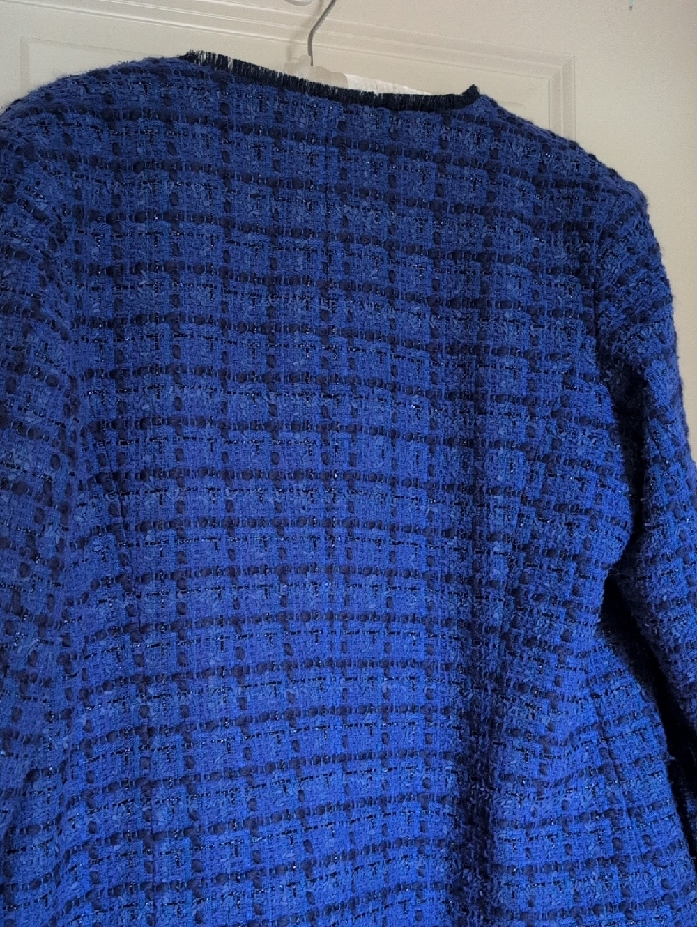 Helene Berman Jacket Blue Tweed With Shimmer Thread - Picture 6 of 7